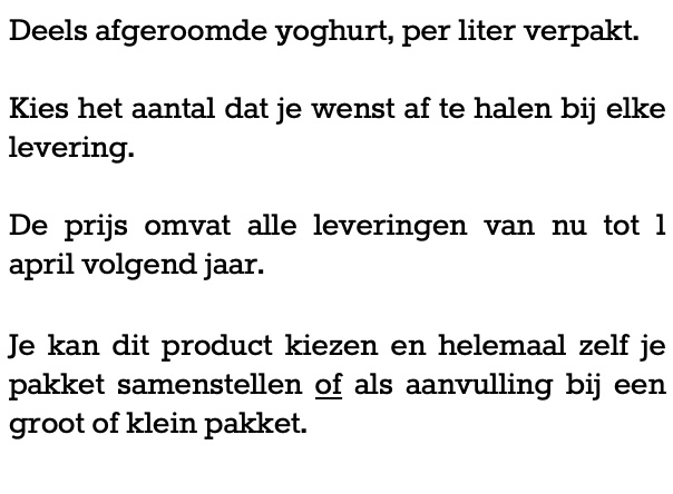 Zuivelaandeel Magere Yoghurt