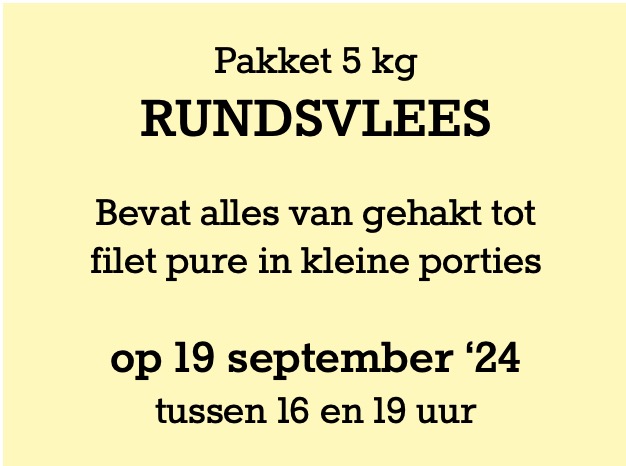 Pakket Rundsvlees 5 kg - 19 september '24