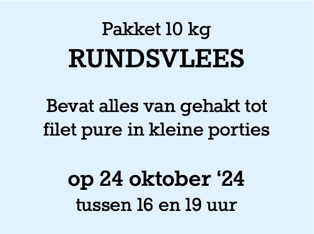 Pakket Rundsvlees 10 kg - 24 oktober '24
