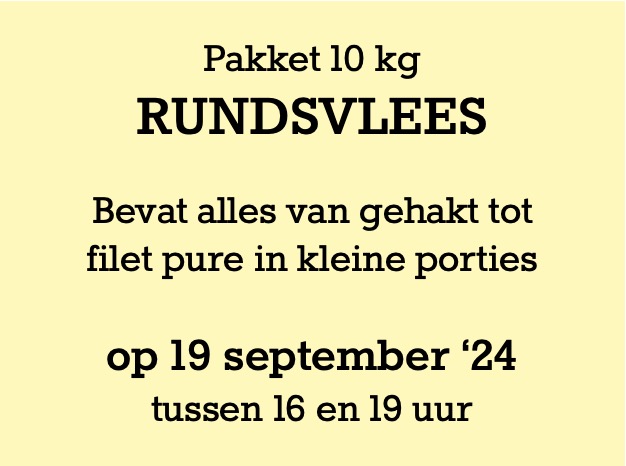 Pakket Rundsvlees 10 kg - 19 september '24